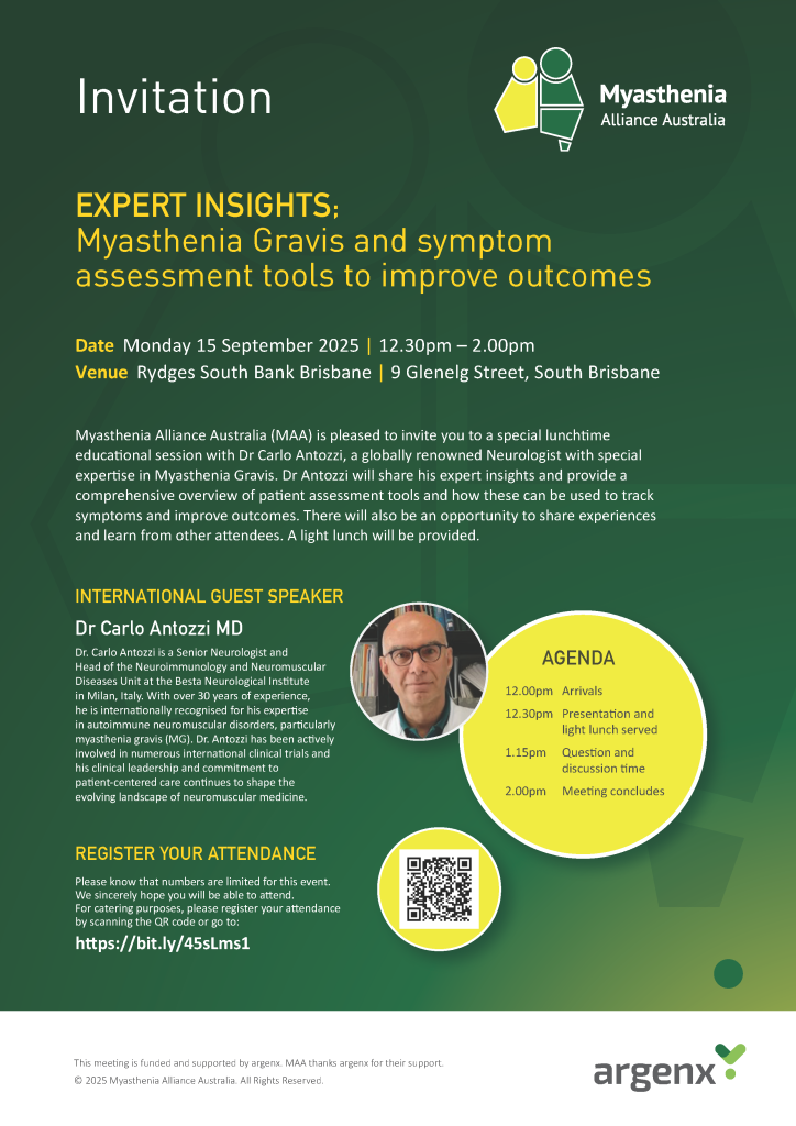 Myasthenia Gravis and symptom
assessment tools to improve outcomes