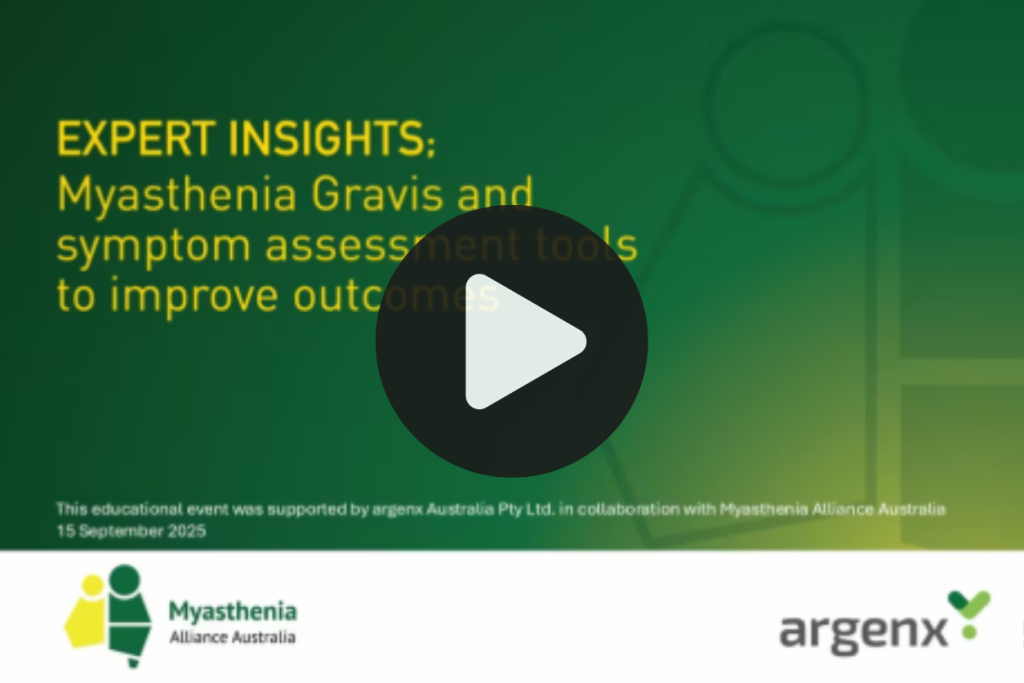 Expert Insights webinar on Myasthenia Gravis and symptom assessment tools to improve patient outcomes, presented by Dr Carlo Antozzi.