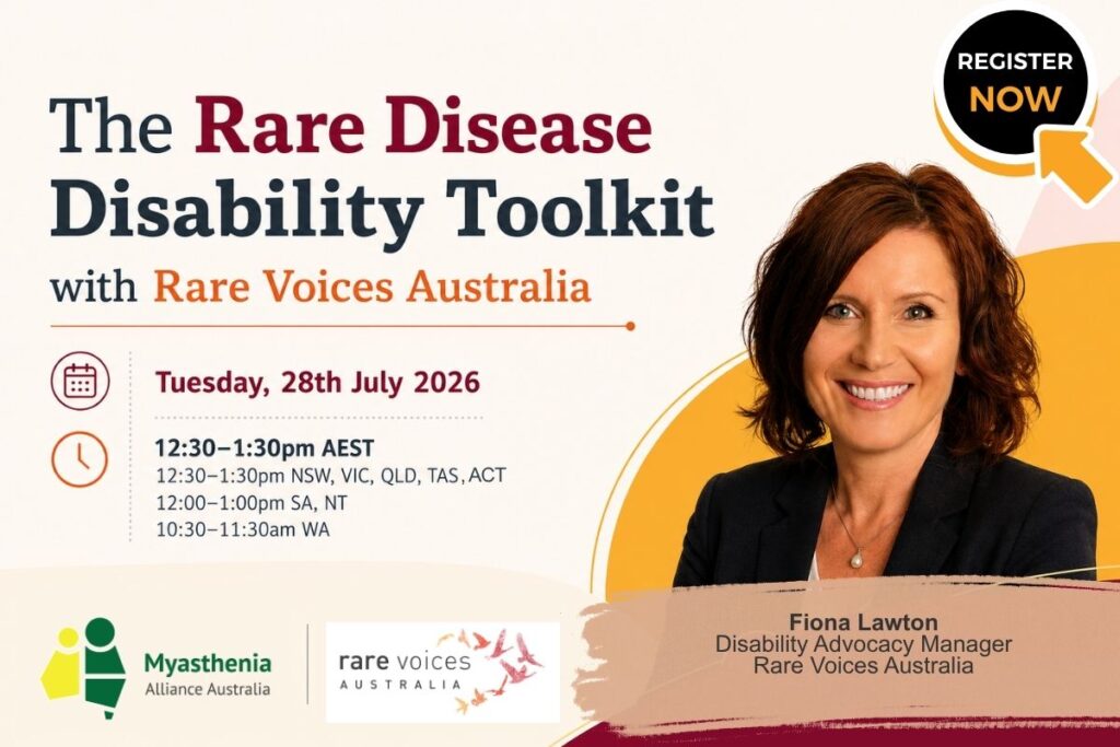 Register now for the Rare Disease Disability Toolkit webinar with Fiona Lawton from Rare Voices Australia